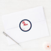 Sticker Rond Université du Mississippi | Ole Miss Script (Enveloppe)