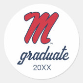 Sticker Rond Université du Mississippi | Script M (Devant)