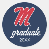 Sticker Rond Université du Mississippi | Script M (Devant)