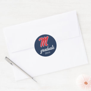 Sticker Rond Université du Mississippi   Script M