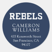 Sticker Rond Université du Mississippi | Wordmark Rebels (Devant)