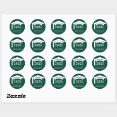 Sticker Rond Université Green College Casquette de promotion 20 (Feuille)