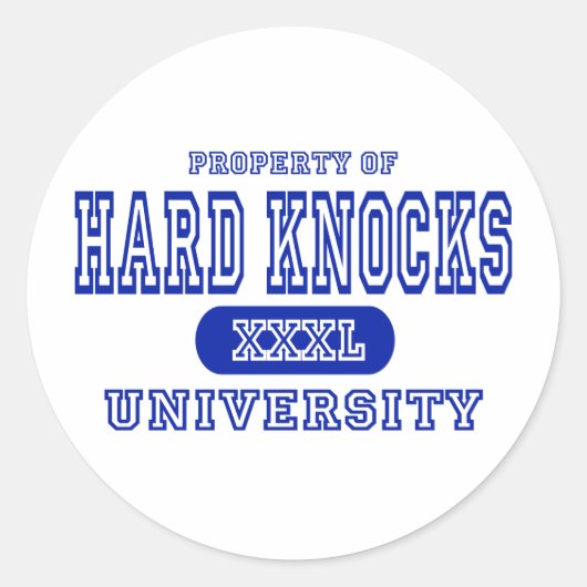 Sticker Rond Université Hard Knocks (Devant)