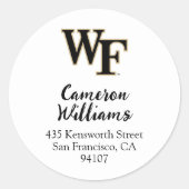Sticker Rond Université Wake Forest | WF (Devant)