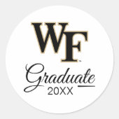 Sticker Rond Université Wake Forest | WF (Devant)