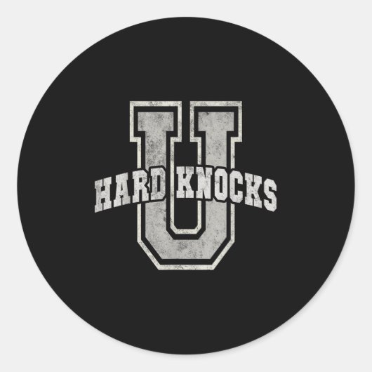 Sticker Rond University Of Hard Knocks Life Goals College Schoo (Devant)
