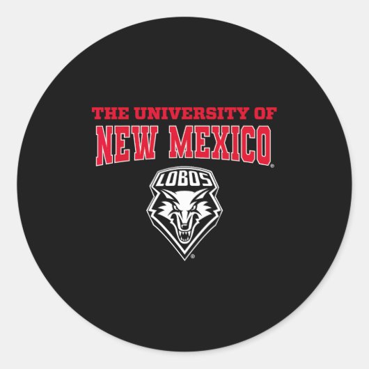 Sticker Rond University Of New Mexico Unm Lobos Ncaa Unm&#; (Devant)