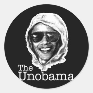 Sticker Rond UnObama - Obama Unabomber, jumeau diabolique