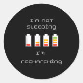 Sticker Rond Unplugged &amp; Energized_ Cool Battery Design  (Devant)