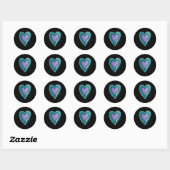 Sticker Rond Uplifting you  Suicide Prevention Heart Design  (Feuille)