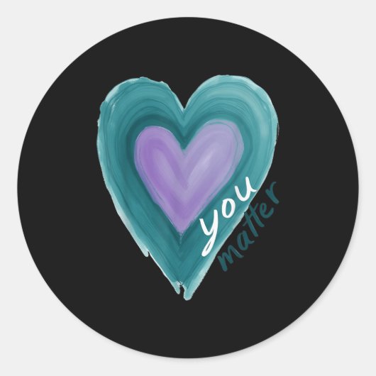 Sticker Rond Uplifting you  Suicide Prevention Heart Design  (Devant)