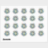 Sticker Rond Upsherin HEBREW Ciseaux personnalisés Turquoise II (Feuille)
