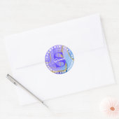 Sticker Rond Upsherin Personnalisé Hébreu Clas Monogrammes Init (Enveloppe)