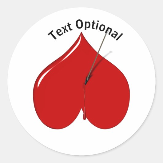 Sticker Rond Upside Down Heart Anti Valentine's Day (Devant)