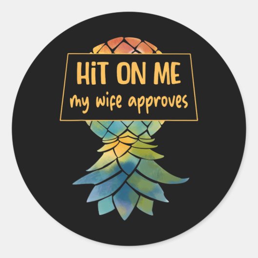 Sticker Rond Upside Down Pineapple Cruise Subtle Swinger Funny  (Devant)