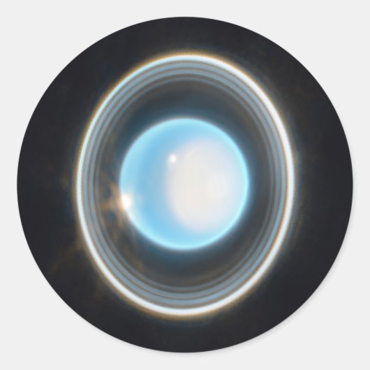Sticker Rond Uranus planétaire avec anneaux Image JWST (Devant)