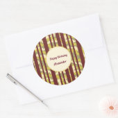 Sticker Rond Urban Camo Stripe Pattern Happy Birthday (Enveloppe)