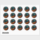 Sticker Rond Urban Wingbeat – Classique d'art d'oiseau urbain d (Feuille)