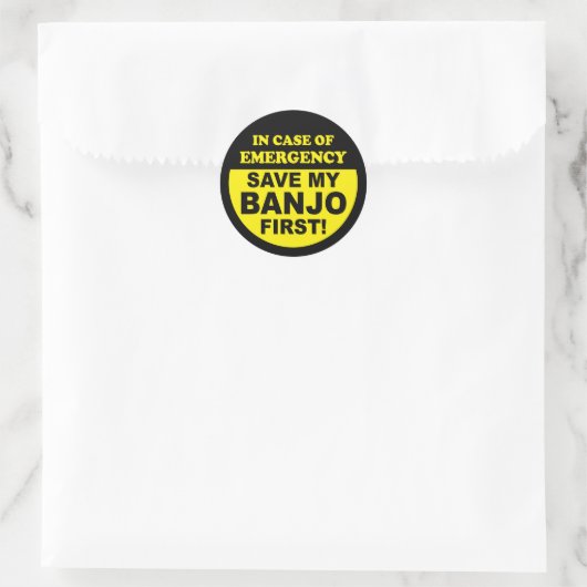 Sticker Rond Urgence banjo (Sac)