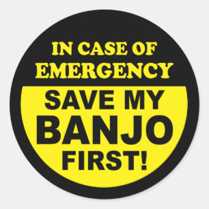 Sticker Rond Urgence de banjo