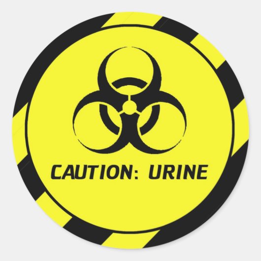 Sticker Rond Urine de prudence (Devant)