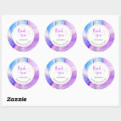 Sticker Rond URL de nom personnalisé Merci pour entreprise (Feuille)