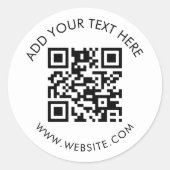 Sticker Rond URL de site Web QR Code modifiable (Devant)
