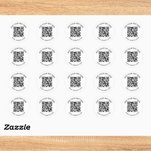 Sticker Rond URL de site Web QR Code modifiable