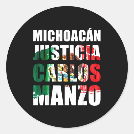 Sticker Rond Uruapan Michoacán México, Carlos Manzo, Mexicans M (Devant)