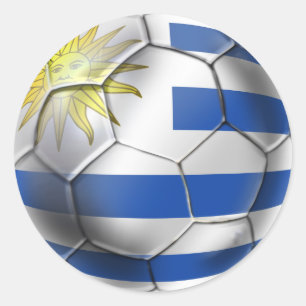 Sticker Rond Uruguay football balle drapeau football Charruas c