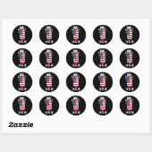 Sticker Rond US B Funny États-Unis Pun Dark BG (Feuille)