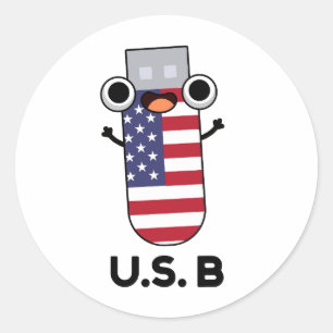 Sticker Rond US B Funny Pun des États-Unis