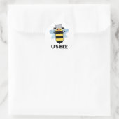Sticker Rond US Bee Funny USB Technical Pun (Sac)