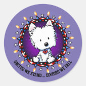 Sticker Rond US Juillet 4 Westie (Devant)
