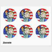 STICKER ROND USA (Feuille)