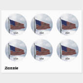STICKER ROND USA (Feuille)