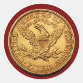 Sticker Rond USA 1895 $5 Liberty Half Eagle Gold Coin (Devant)