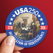 Sticker Rond USA 250 - 1776-2026 - Declaration of Independence