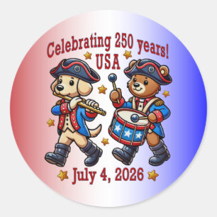 Sticker Rond USA 250th Anniversary Souvenir - Patriotique