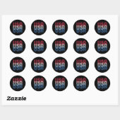 Sticker Rond Usa 4 juillet (Feuille)