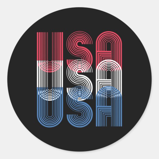 Sticker Rond Usa 4 juillet (Devant)