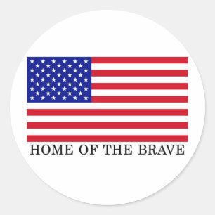 Sticker Rond USA Accueil Du Brave