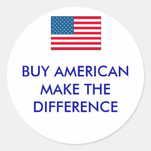 Sticker Rond usa, ACHETER AMERICANS FAIRE LA DIFFÉRENCE