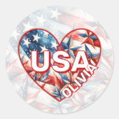 Sticker Rond USA Ajouter un nom (Devant)
