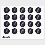 Sticker Rond Usa & New Zealand Flags - Us Of America Kiwi, (Feuille)