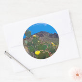 Sticker Rond USA, Arizona. Cactus (Enveloppe)