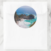 Sticker Rond USA, Californie. Vue Des Chutes Mcway (Sac)