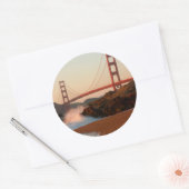 Sticker Rond USA, Californie. Vue Golden Gate Bridge (Enveloppe)