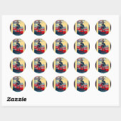 Sticker Rond USA Change : Un design uni plus fort (Feuille)