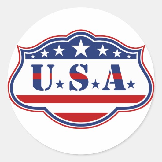 Sticker Rond USA Design (Devant)